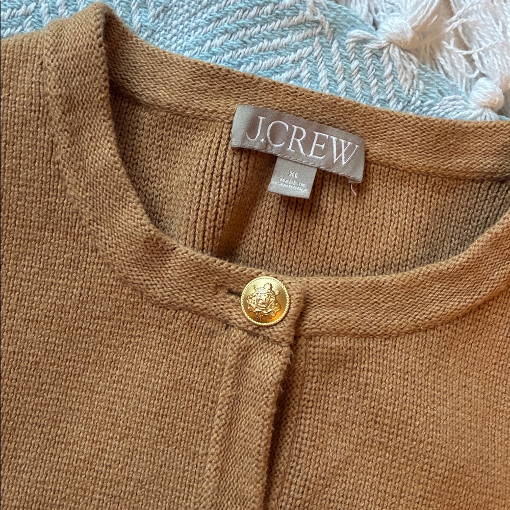 JCrew Emilie patch-pocket sweater lady jacket in heather acorn - Picture 3 of 10